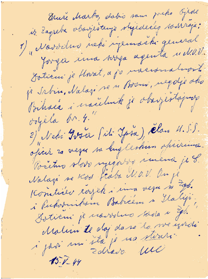 Pismo J. B. Tita upućеno Alеksandru Rankoviću